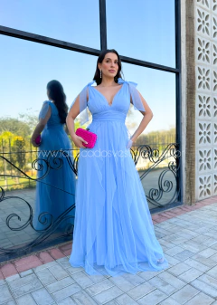 VESTIDO DE FESTA LONGO TULE SAIA CASCATA TENDÊNCIA MALDIVAS na internet
