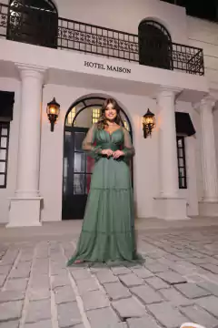 VESTIDO DE FESTA LONGO TULE SAIA TRÊS MARIAS MALIBU - Fábrica dos Vestidos