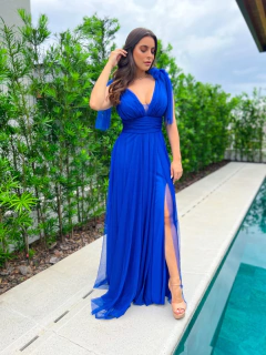 VESTIDO DE FESTA LONGO COM BRILHO TENDÊNCIA DO P AO PLUS SIZE LAÇO NO OMBRO DUBAI - loja online
