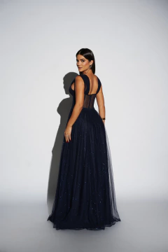 VESTIDO DE FESTA LONGO COM CORSET TULE COM BRILHO AUSTIN - Fábrica dos Vestidos