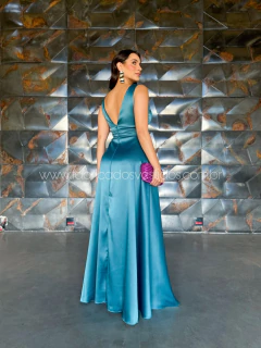 VESTIDO DE FESTA PRADA TULE LATERAL COM FENDA LOS ANGELES - loja online