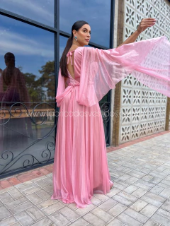 Imagem do VESTIDO DE FESTA MADRINHA LONGO BRILHOSO TENDÊNCIA TRANÇADO CUBA