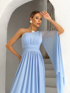 VESTIDO DE FESTA LONGO UM OMBRO MICROTULE CORÉIA na internet