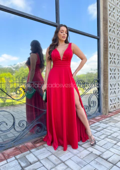 VESTIDO DE FESTA PRADA TULE LATERAL COM FENDA LOS ANGELES na internet