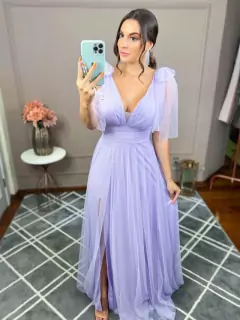 VESTIDO DE FESTA LONGO COM BRILHO TENDÊNCIA DO P AO PLUS SIZE LAÇO NO OMBRO DUBAI - comprar online