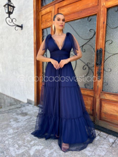 VESTIDO DE FESTA TRÊS MARIAS LAÇO NO OMBRO SEM BRILHO MADRI - Fábrica dos Vestidos