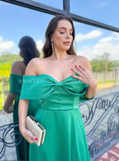 VESTIDO DE FESTA LONGO TENDÊNCIA ZIBELINE COM LAÇO FASHIONISTA RAVENA