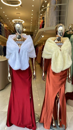 ESTOLA DE PELO TENDÊNCIA QUENTINHA PARA VESTIDO DE FESTA