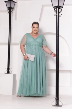 VESTIDO DE FESTA LONGO TENDÊNCIA TULE BRILHOSO PLUS SIZE VENEZA - comprar online