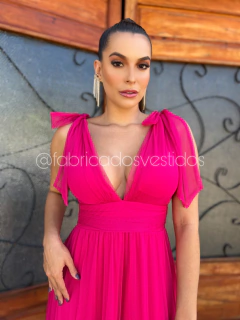 VESTIDO DE FESTA TRÊS MARIAS LAÇO NO OMBRO SEM BRILHO MADRINHAS MADRI - comprar online