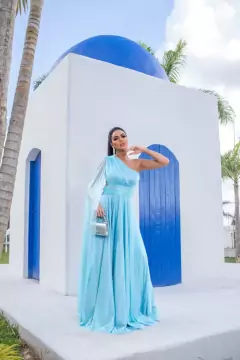 VESTIDO DE FESTA LONGO TULE COM BRILHO CAPA ORLANDO - loja online