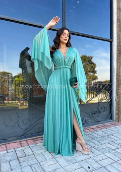 Imagem do VESTIDO DE FESTA MADRINHA LONGO BRILHOSO TENDÊNCIA TRANÇADO CUBA