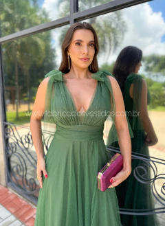Imagem do VESTIDO DE FESTA LONGO COM BRILHO TENDÊNCIA DO P AO PLUS SIZE LAÇO NO OMBRO DUBAI