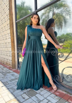 VESTIDO DE FESTA UM OMBRO SÓ TULE COM BRILHO PARIS - comprar online