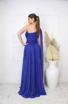 VESTIDO DE FESTA LONGO CAPA TULE COM BRILHO GUATEMALA
