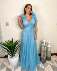 VESTIDO DE FESTA LONGO COM BRILHO TENDÊNCIA DO P AO PLUS SIZE LAÇO NO OMBRO DUBAI - loja online