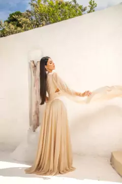 VESTIDO DE FESTA TENDÊNCIA LONGO TULE COM BRILHO CAPA ORLANDO - loja online