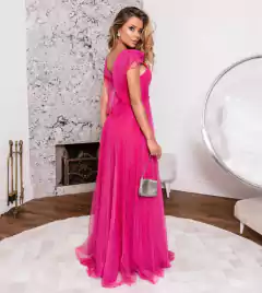 VESTIDO DE FESTA BRILHOSO COSTAS BORBOLETA CANCÚN - loja online