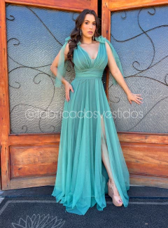 Imagem do VESTIDO DE FESTA LONGO COM BRILHO TENDÊNCIA DO P AO PLUS SIZE LAÇO NO OMBRO DUBAI