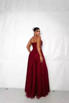 VESTIDO DE FESTA LONGO RODADO TULE COM BRILHO TRANÇADO SUÍÇA na internet