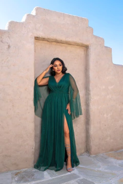 VESTIDO DE FESTA LONGO TULE COM BRILHO CAPA PALESTINA na internet
