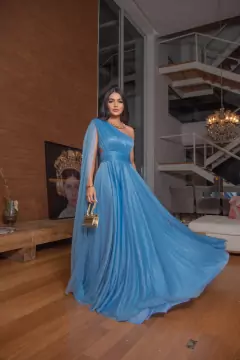 VESTIDO DE FESTA TENDÊNCIA LONGO TULE COM BRILHO CAPA ORLANDO - comprar online