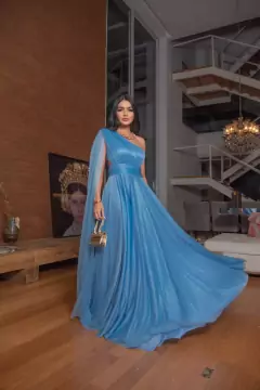 VESTIDO DE FESTA LONGO TULE COM BRILHO CAPA ORLANDO - loja online