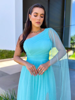 Imagem do VESTIDO DE FESTA CAPA LONGA UM OMBRO SÓ LONDRES