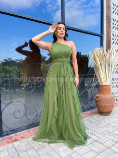 VESTIDO DE FESTA LONGO UM OMBRO SÓ SAIA CASCATA GUARUJÁ - comprar online