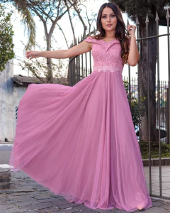 VESTIDO DE FESTA CIGANINHA TULE E BRILHO MÔNACO