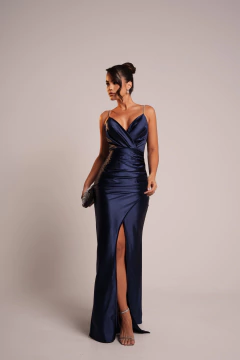 Imagem do VESTIDO DE FESTA SEREIA LONGO TRILOBAL COM FENDA TENDÊNCIA SEVILHA