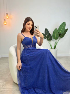 VESTIDO DE FESTA TULE COM BRILHO CORSET COM FENDA VINHEDO na internet