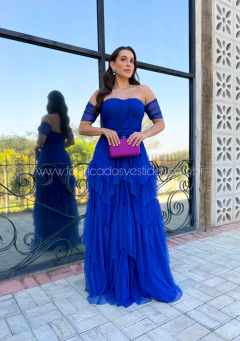 VESTIDO DE FESTA LONGO OMBRO A OMBRO TULE TENDÊNCIA WASHINGTON na internet