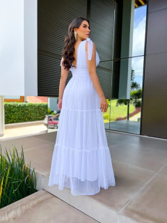 VESTIDO DE FESTA TRÊS MARIAS LAÇO NO OMBRO SEM BRILHO MADRI - comprar online
