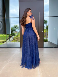 VESTIDO DE FESTA LONGO TULE COM BRILHO ALÇA MALI - Fábrica dos Vestidos