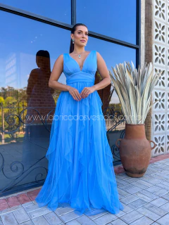 Imagem do VESTIDO DE FESTA LONGO DECOTE SAIA CASCATA ILHABELA