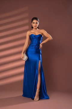 VESTIDO DE FESTA TENDÊNCIA FASHIONISTA TOMARA QUE CAIA COM FENDA SALAMANCA - loja online