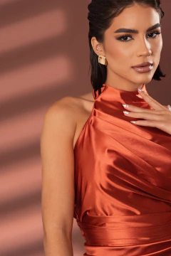 VESTIDO DE FESTA LONGO SEREIA TENDÊNCIA COM FENDA ROMÊNIA - loja online