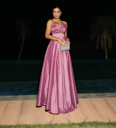 VESTIDO DE FESTA LONGO TOMARA QUE CAIA COM BOLSO TOLEDO