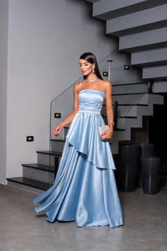 VESTIDO DE FESTA LONGO ACETINADO TOMARA QUE CAIA FASHIONISTA PRADA ALICANTE