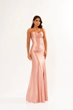 VESTIDO DE FESTA TENDÊNCIA FASHIONISTA TOMARA QUE CAIA COM FENDA SALAMANCA - loja online
