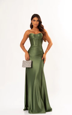 VESTIDO DE FESTA TENDÊNCIA FASHIONISTA TOMARA QUE CAIA COM FENDA SALAMANCA - loja online