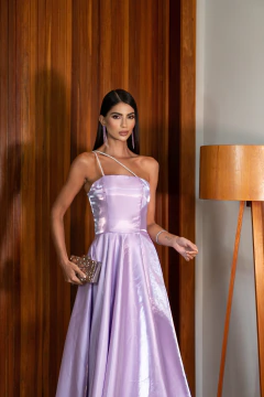 VESTIDO DE FESTA LONGO RODADO FASHIONISTA COM FENDA CASABLANCA - loja online