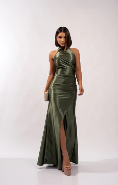 VESTIDO DE FESTA LONGO SEREIA TENDÊNCIA COM FENDA ROMÊNIA - Fábrica dos Vestidos