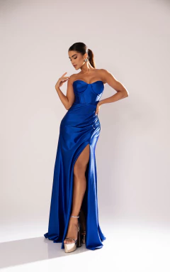 VESTIDO DE FESTA TENDÊNCIA FASHIONISTA TOMARA QUE CAIA COM FENDA SALAMANCA - Fábrica dos Vestidos