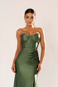 VESTIDO DE FESTA TENDÊNCIA FASHIONISTA TOMARA QUE CAIA COM FENDA SALAMANCA - comprar online