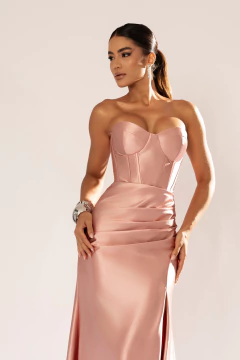 VESTIDO DE FESTA TENDÊNCIA FASHIONISTA TOMARA QUE CAIA COM FENDA SALAMANCA - Fábrica dos Vestidos