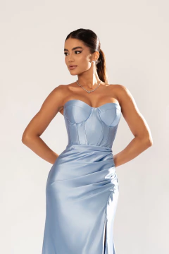 VESTIDO DE FESTA TENDÊNCIA FASHIONISTA TOMARA QUE CAIA COM FENDA SALAMANCA - Fábrica dos Vestidos