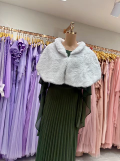 Imagem do ESTOLA DE PELO TENDÊNCIA QUENTINHA PARA VESTIDO DE FESTA