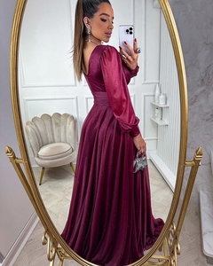 VESTIDO MANGA LONGA BRILHOSO INDONÉSIA - comprar online